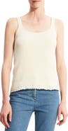 Theory Brist Lace Trim Cotton Blend Tank Top