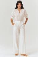 Exquise Broderie Anglaise Fabric Pants