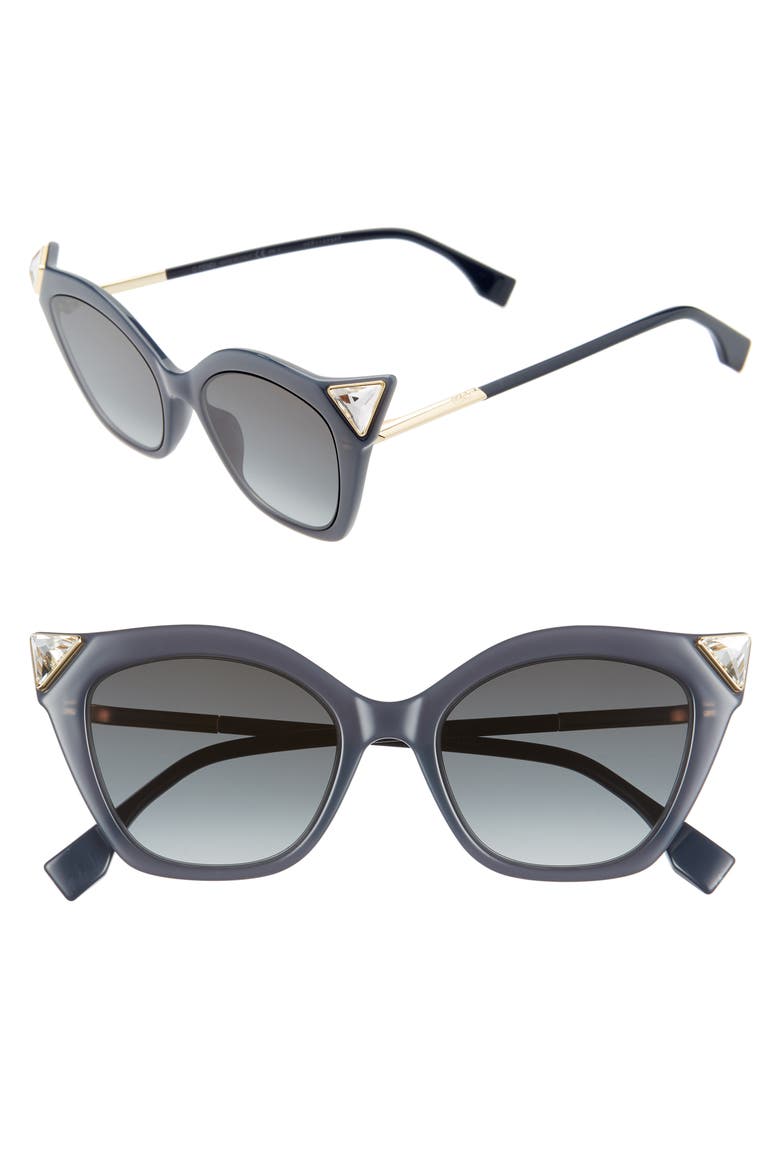 52mm Gradient Cat Eye Sunglasses, Main, color, BLACK