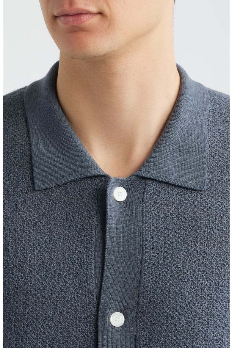 Short Sleeve Wool Cardigan, Alternate, color, BLUE GREY