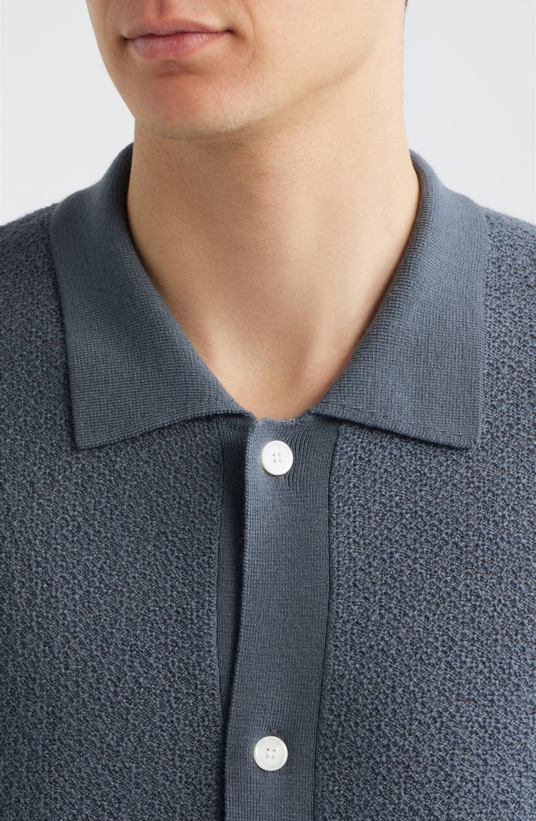 FRAME Short Sleeve Wool Cardigan, Alternate, color, Blue Grey