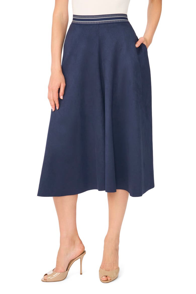 Faux Suede Wide Leg Culottes, Main, color, NAVY BLAZER