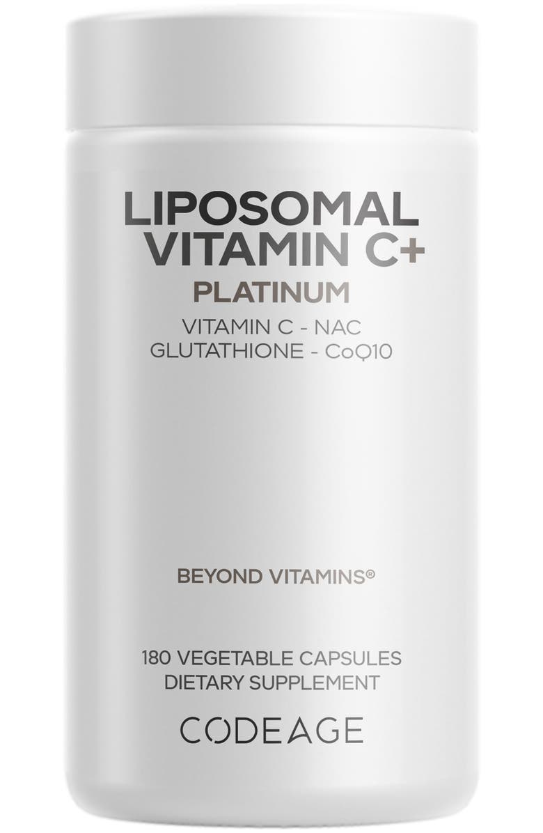 Codeage Liposomal Vitamin C+ Platinum, NAC, Glutathione, Main, color, White