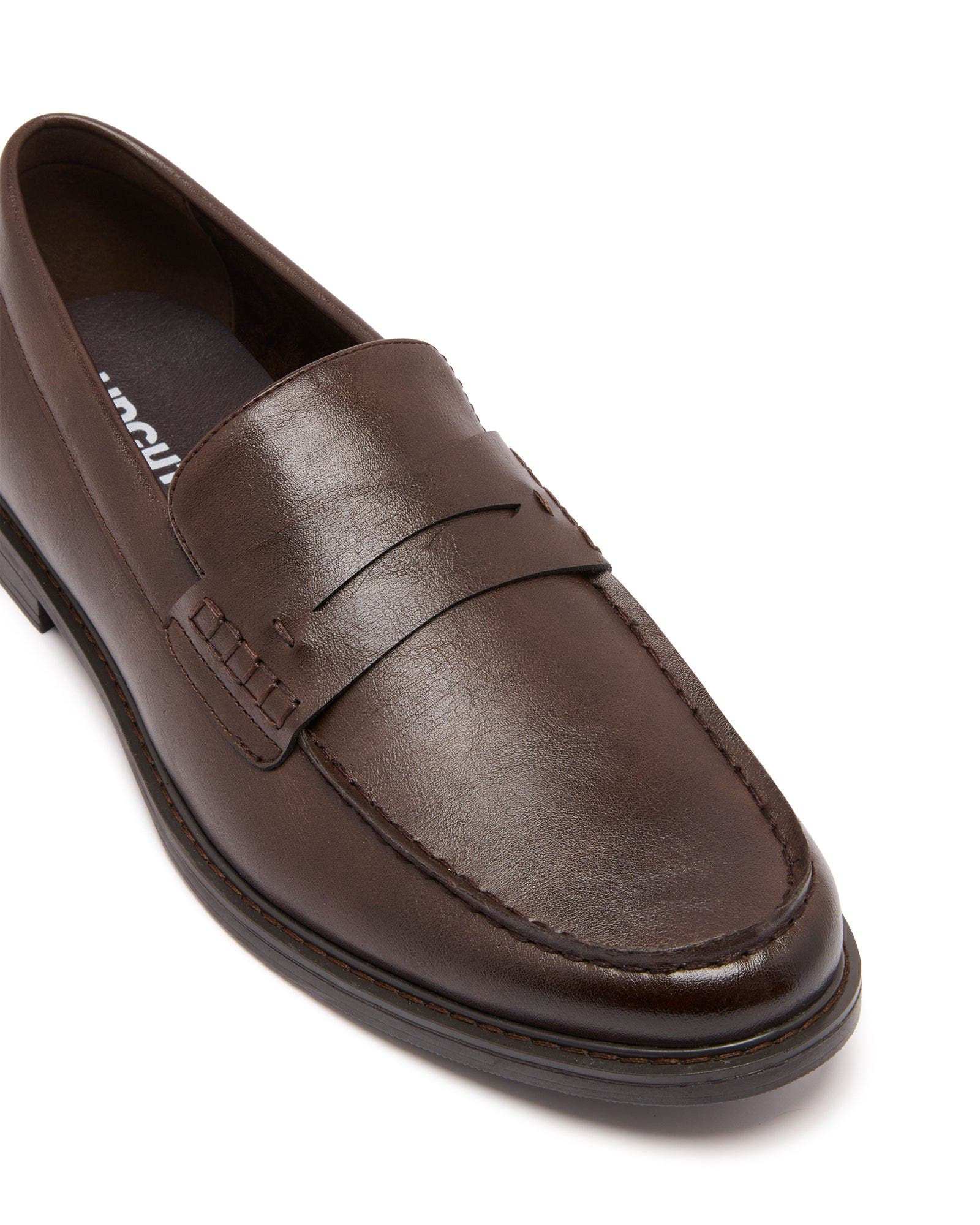HUTCH moc toe stitching Penny Loafer, Alternate, color, Cafe Pu
