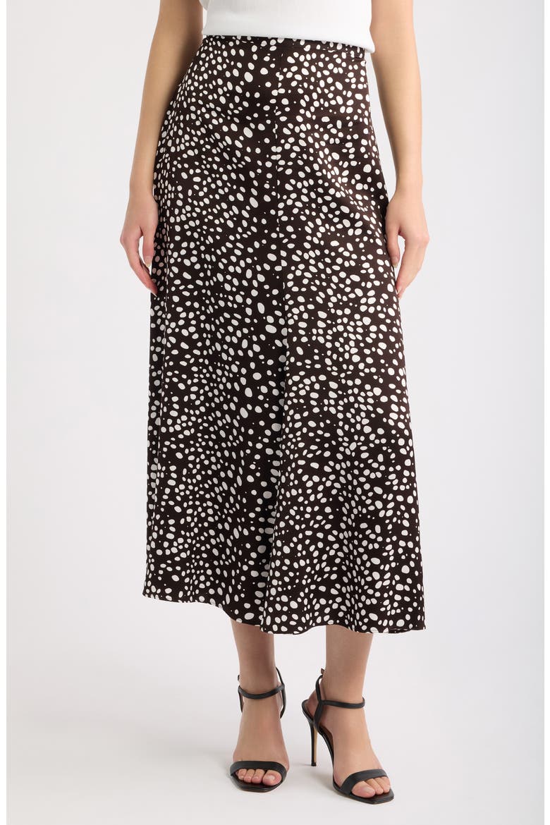 Dot Print A-Line Skirt, Main, color, MOLE DOT