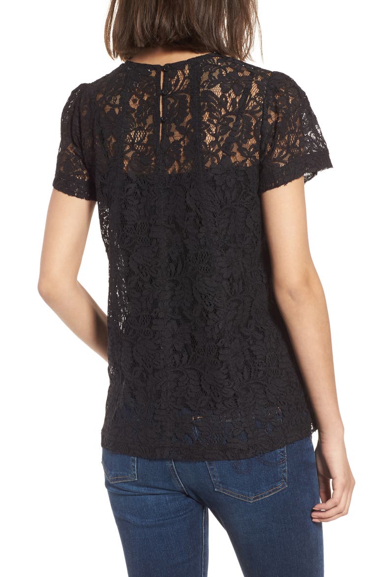 Lace Top, Alternate, color, BLACK