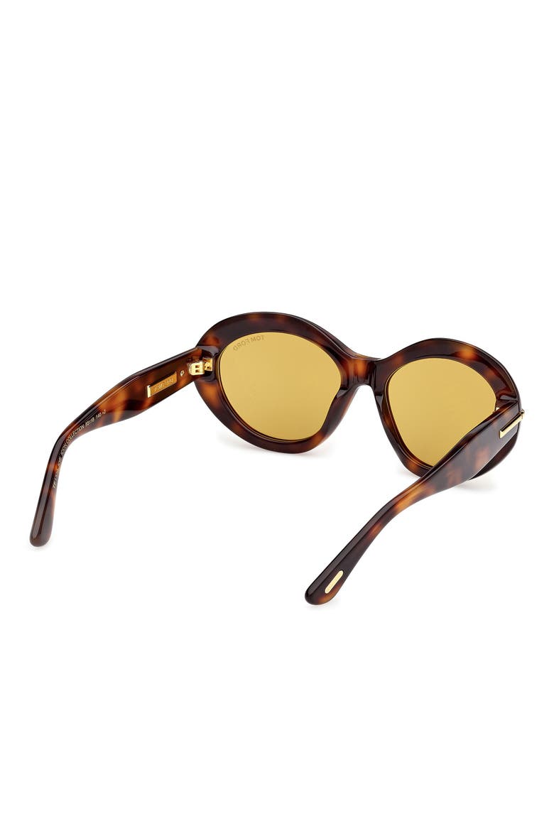 55mm Oval Sunglasses, Alternate, color, HAVANA / BAGUETTE VICUNA