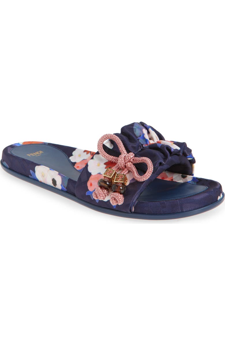Fendi Feel Knotted Slide Sandal, Main, color, Mediterran Multicolor