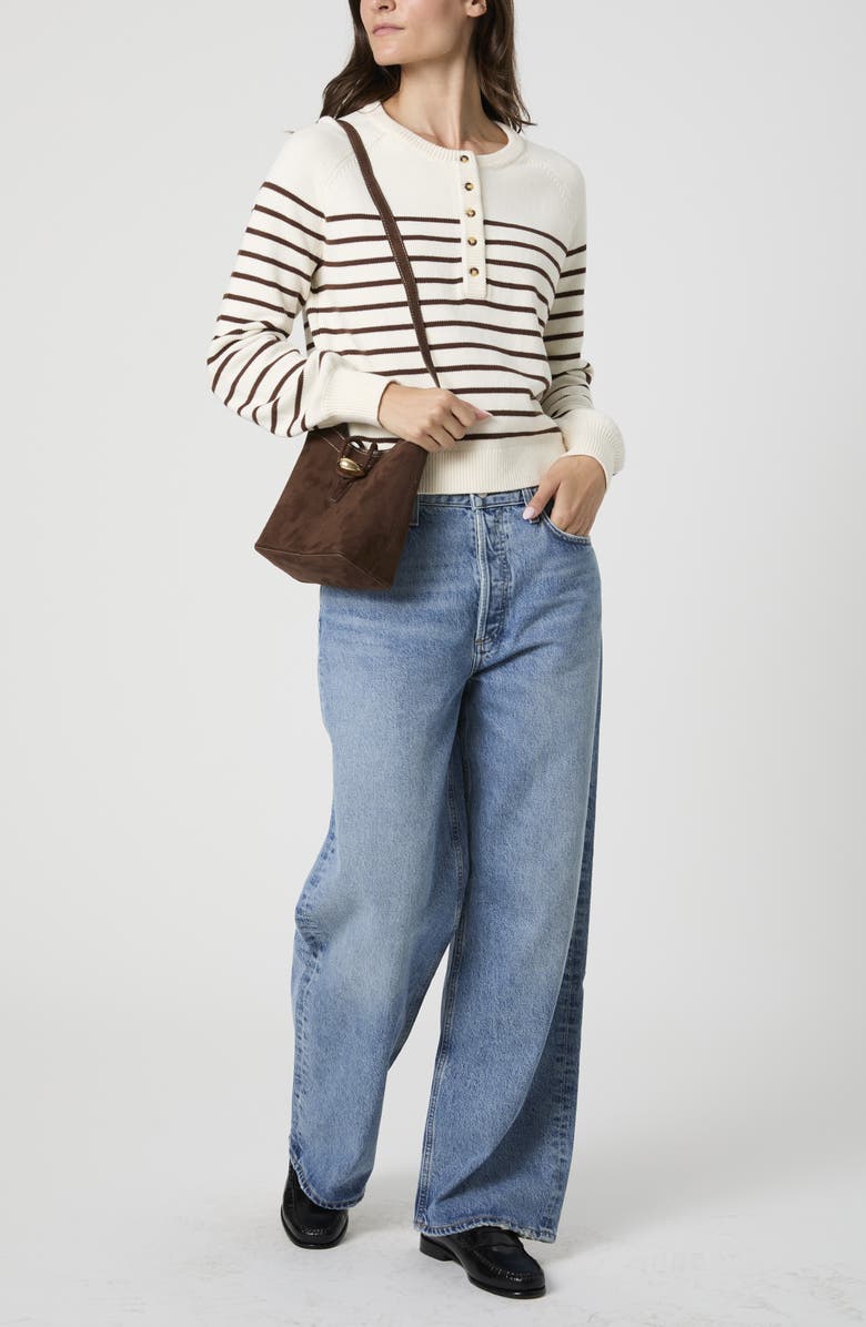 French Connection Mozart Stripe Sweater, Alternate, color, Classic Cream/ Mocha