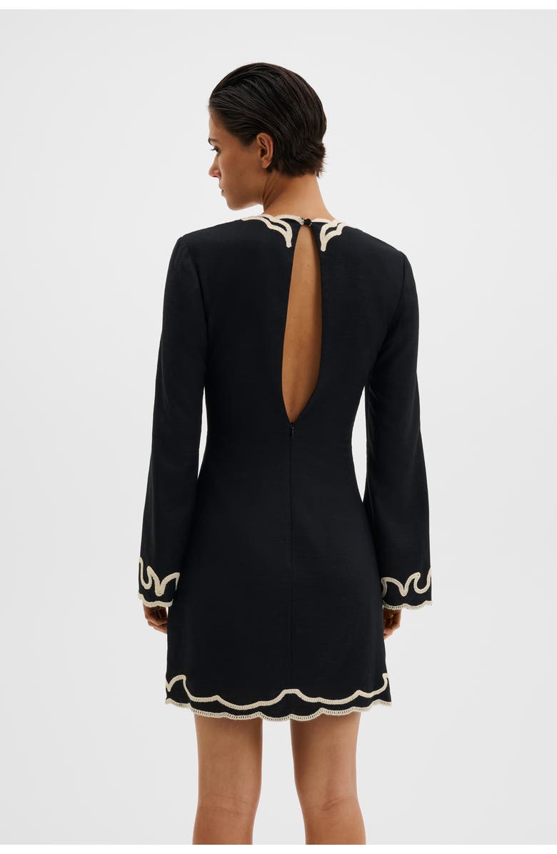 Malina Henny Embroidered Mini Dress, Alternate, color, Black