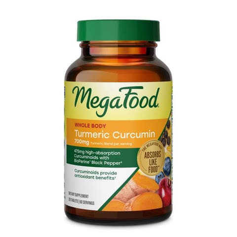 Whole Body Turmeric Curcumin Supplement with Black Pepper & Vitamin C, Vegan, 120 Tablets