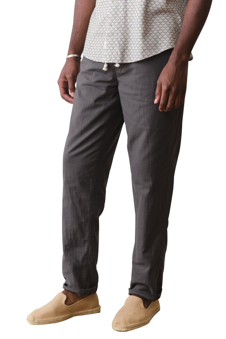 Saturday Stretch Cotton Drawstring Beach Pants, Alternate, color, FADED BLACK