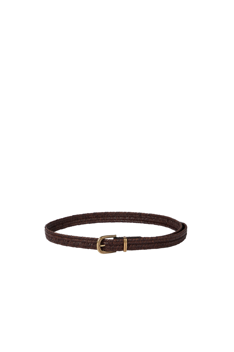 Stretch braided leather belt, Alternate, color, Honey
