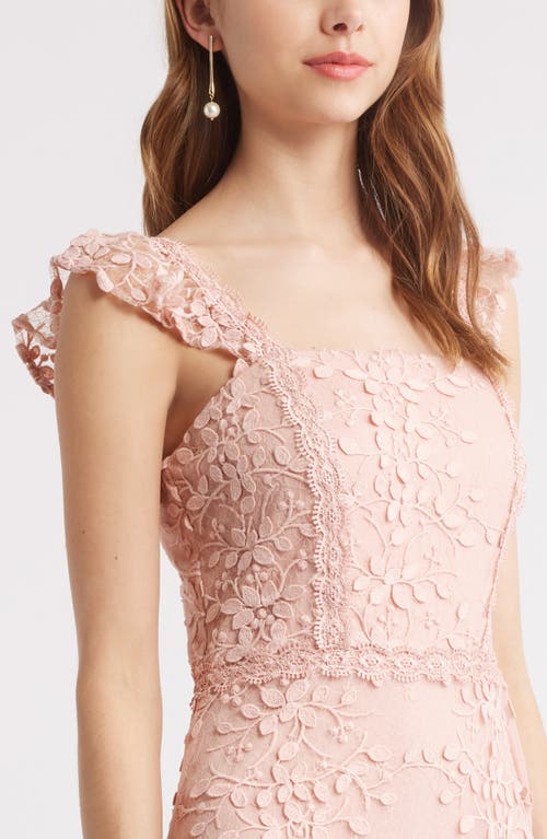Chelsea28 3d Floral Lace Tiered Maxi Dress In Pink Sepia