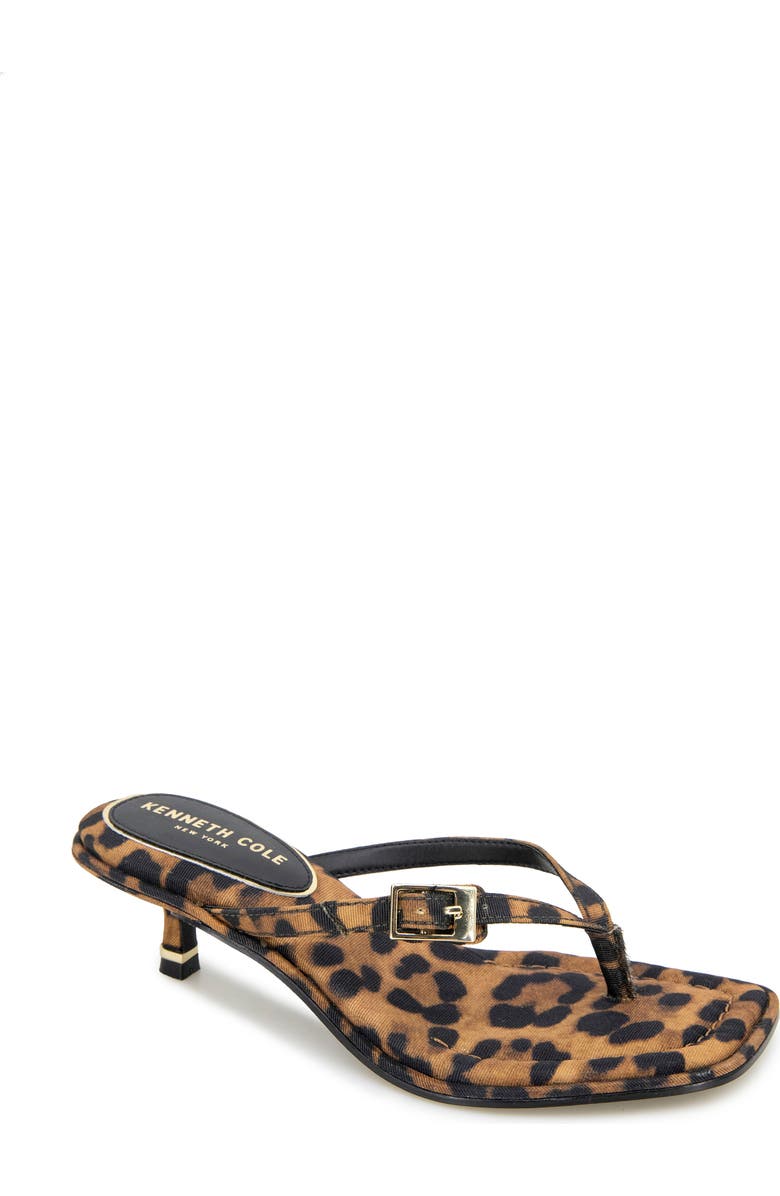 Kenneth Cole Gillie Kitten Heel Slide Sandal, Main, color, Leopard Fabric