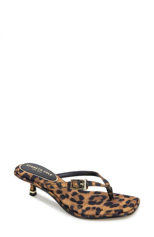Kenneth Cole Gillie Kitten Heel Slide Sandal In Leopard Fabric