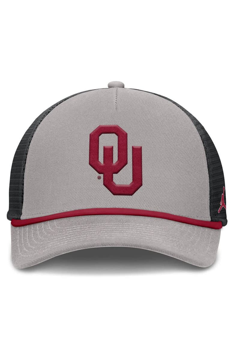 Jordan Brand Men's Jordan Brand Gray Oklahoma Sooners Rise Primetime Trucker Adjustable Hat, Alternate, color, Gray