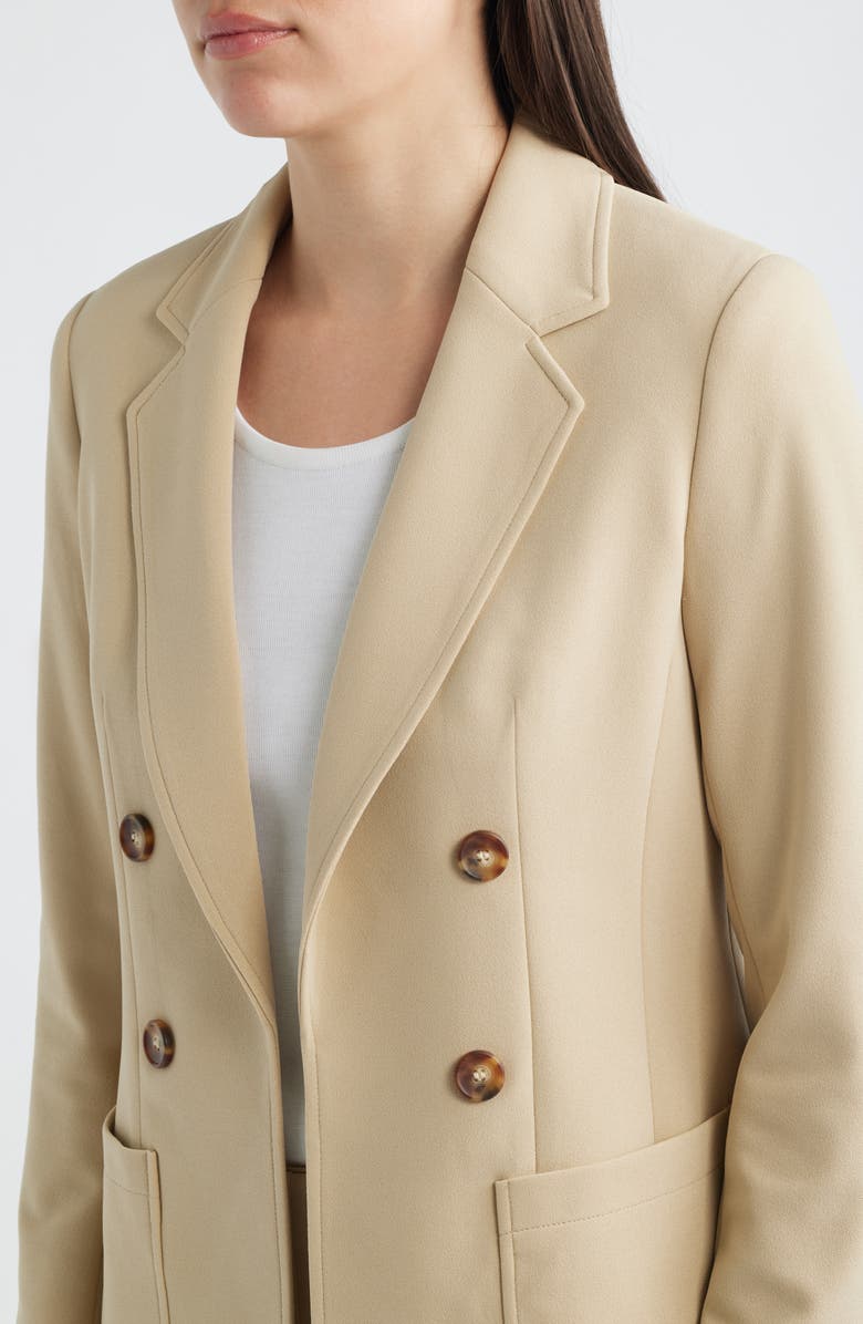Anne Klein Double Breasted Blazer, Alternate, color, Safari