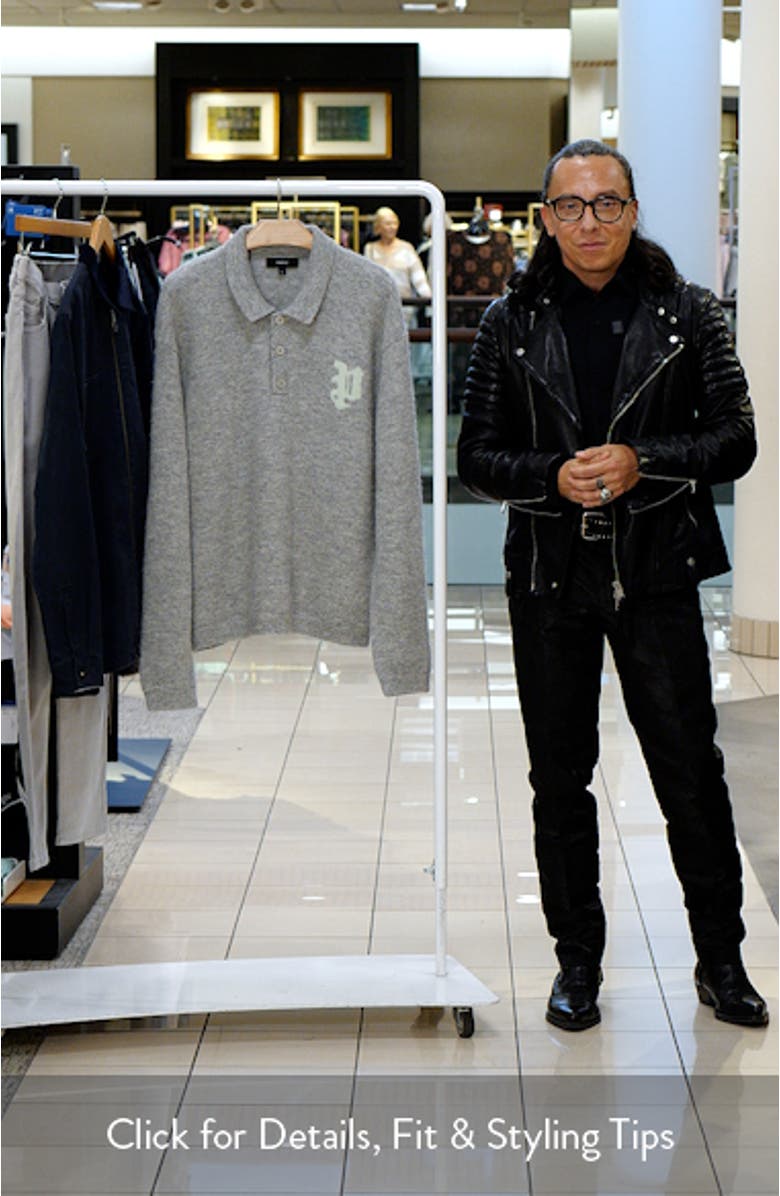 Relaxed Fit Intarsia Logo Polo Sweater, sales video thumbnail