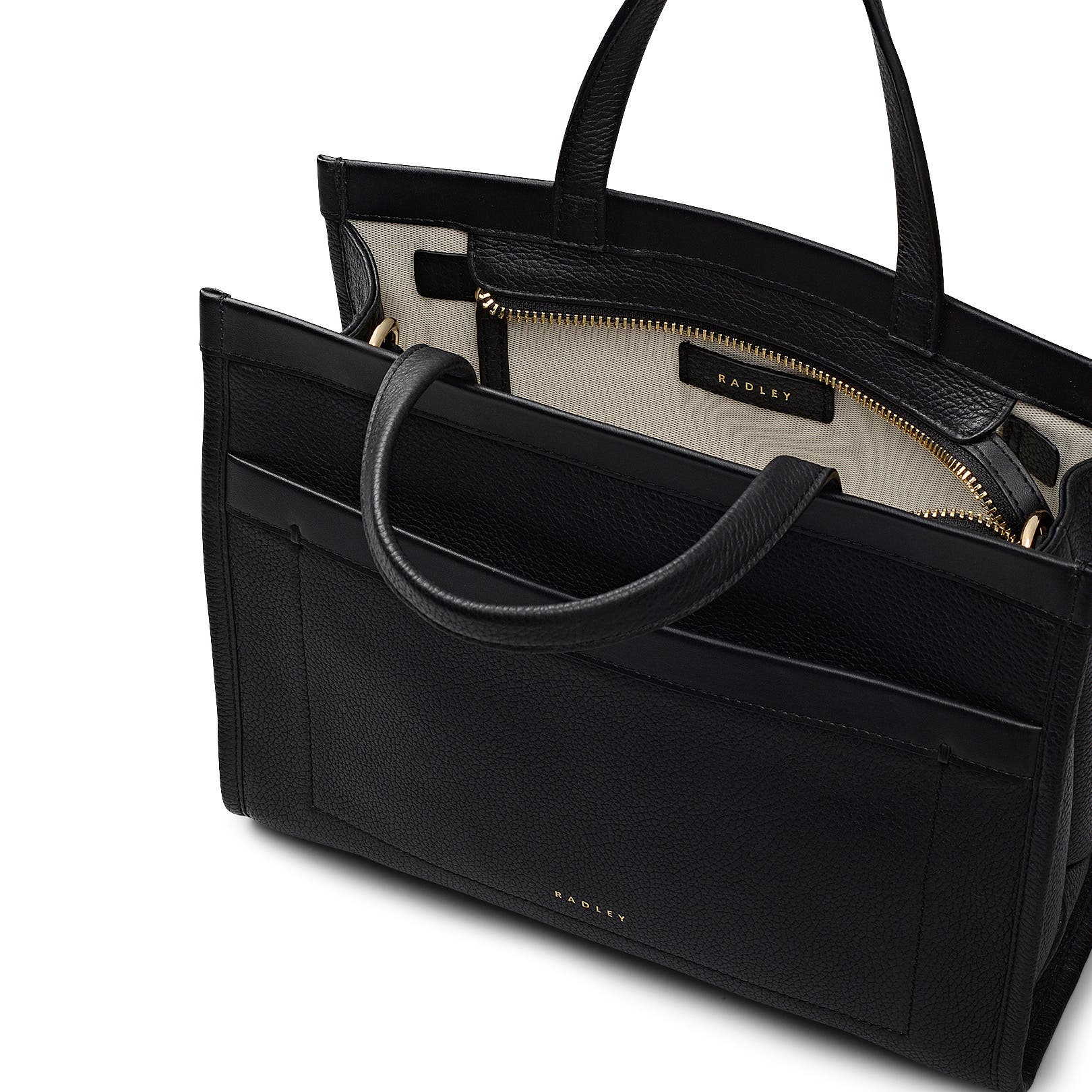 Radley Alba Place Small Ziptop Satchel Bag, Alternate, color, Black