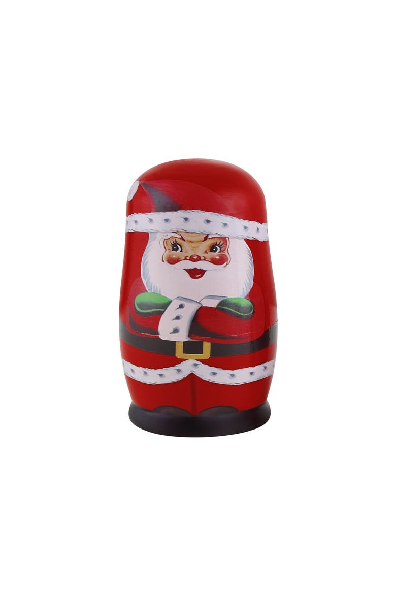 Set of 5 Nesting Wood Figures, Alternate, color, Santa - Multicolor