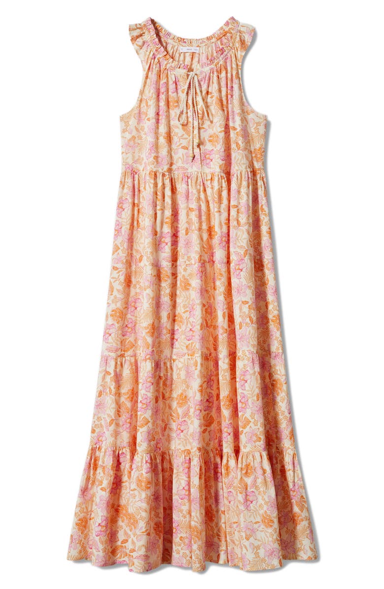MANGO Floral Print Cotton Sleeveless Dress, Alternate, color,