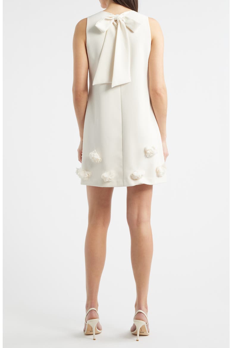 Rosette Shift Dress, Alternate, color, WHITE DOVE