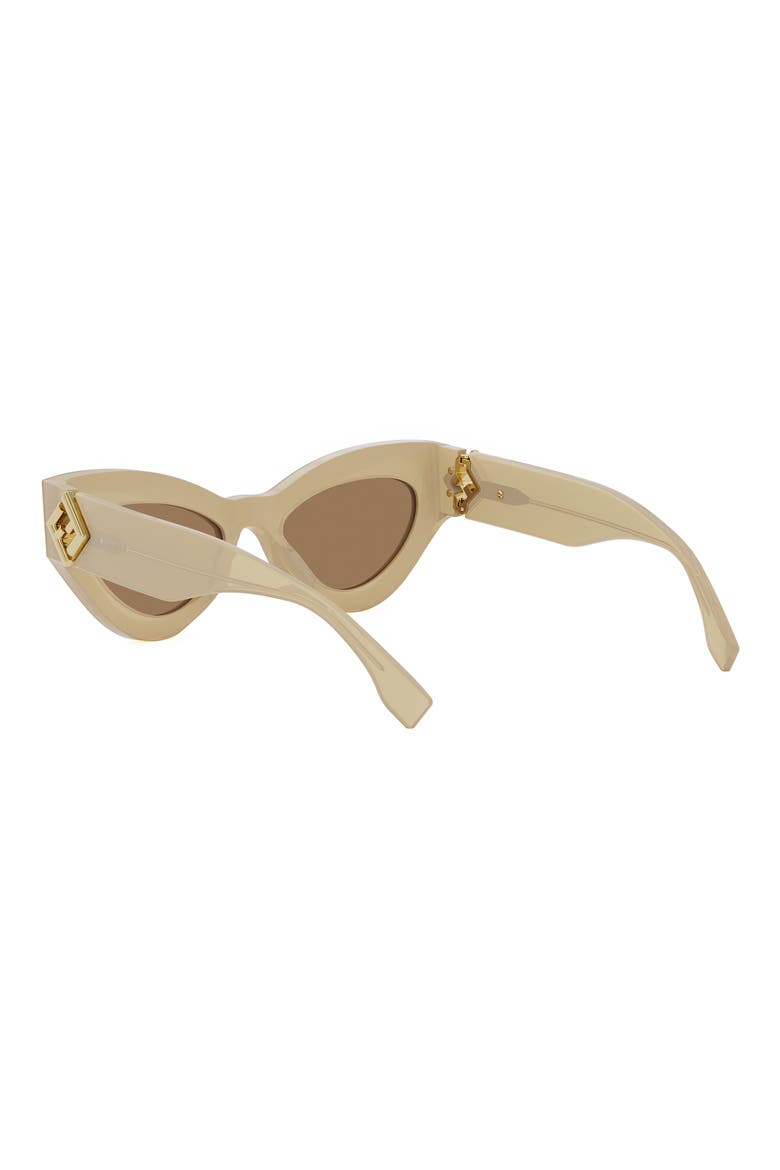FF Diamonds 52mm Cat Eye Sunglasses, Alternate, color, SHINY BEIGE / BROWN