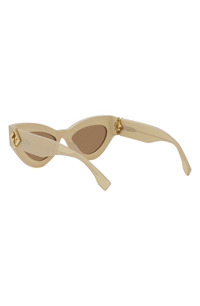 Fendi FF Diamonds 52mm Cat Eye Sunglasses, Alternate, color, Shiny Beige / Brown