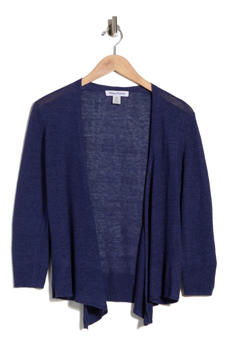 Addison Linen Blend Cardigan, Alternate, color, ISLAND NAVY