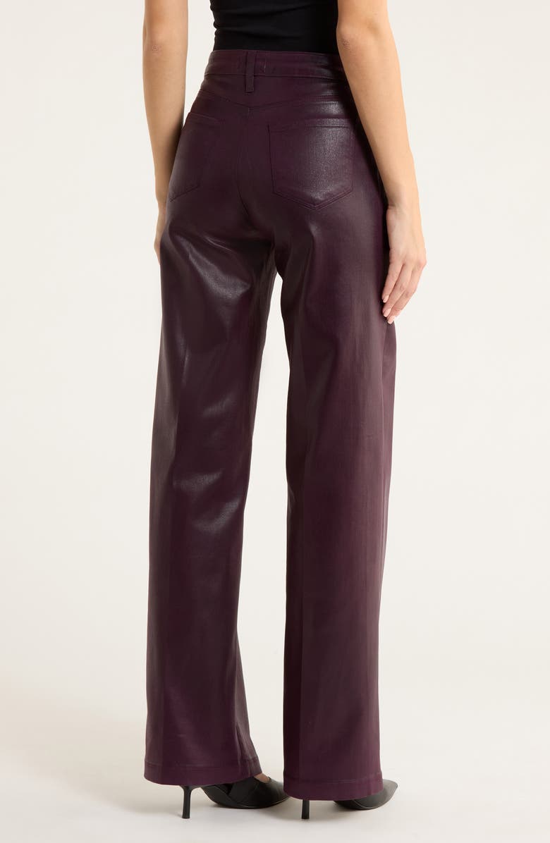 L'AGENCE Scottie Coated High Waist Wide Leg Jeans, Alternate, color, Dark Malbec Coated