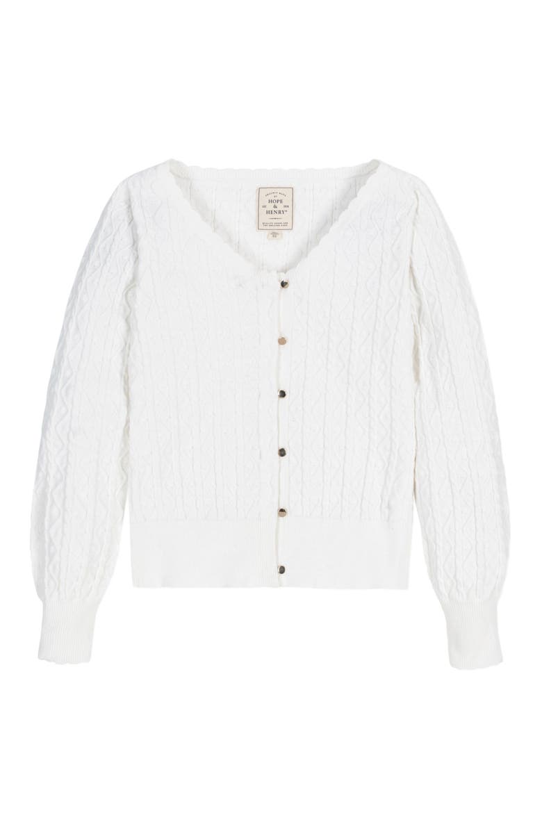 Hope & Henry Women's Organic Cable Button Front Sweater, Alternate, color, 