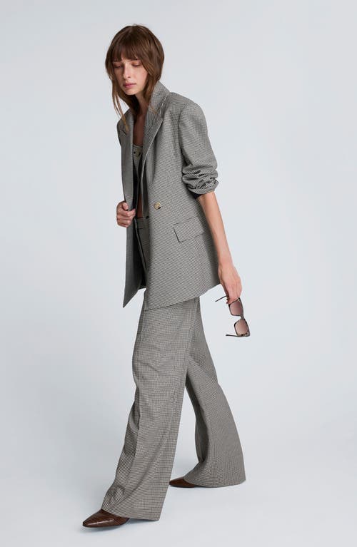 Kenneth Cole Houndstooth Check Double Breasted Jacket In Gray