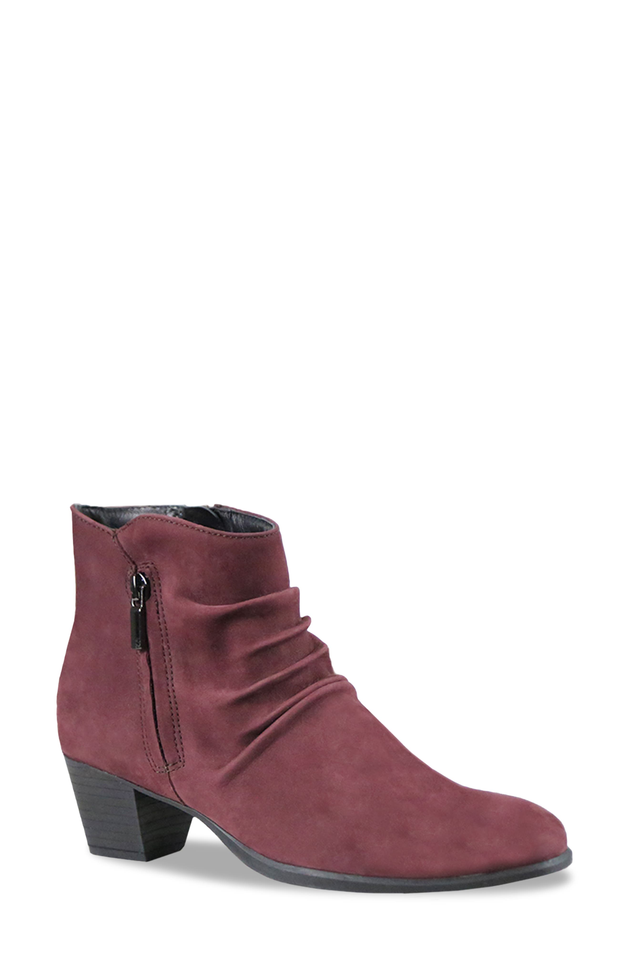 Elliot Water Resistant Bootie, Main, color, WINE NUBUC