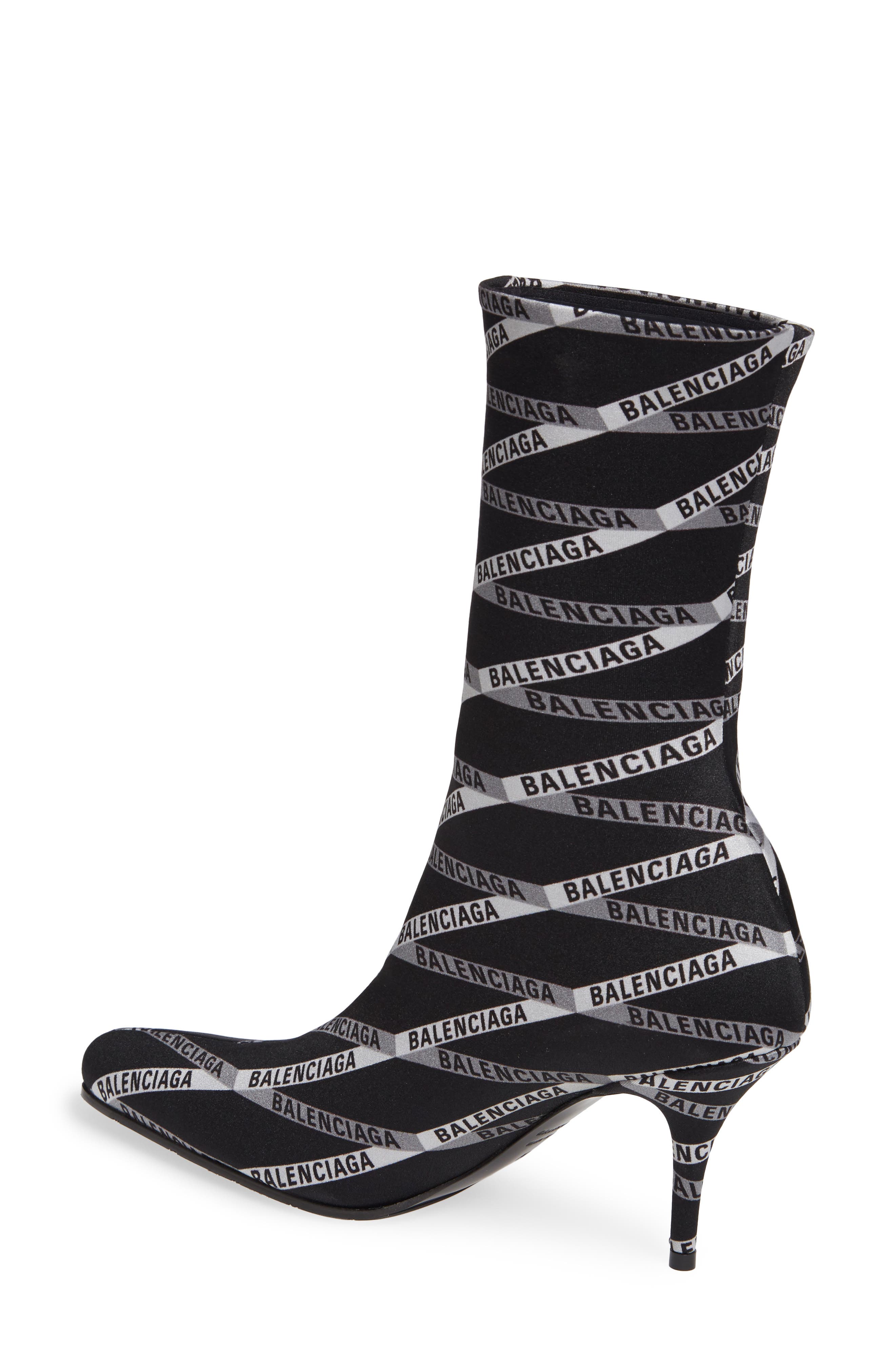Balenciaga Logo Sock Boot, Alternate, color, 