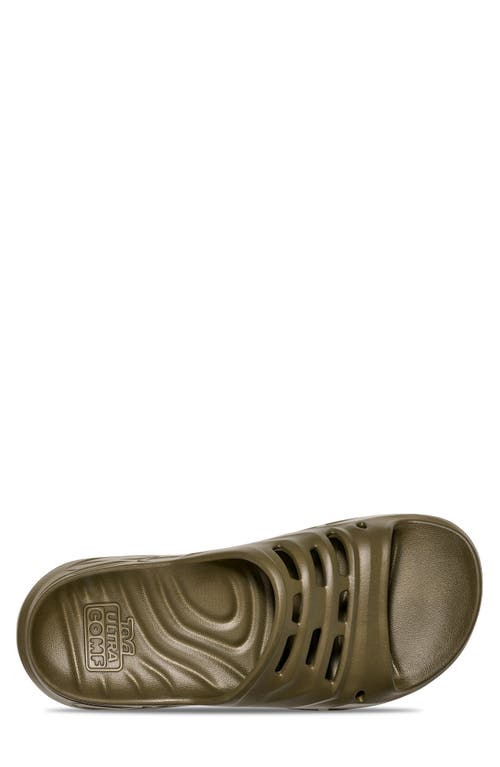 Teva Apretrail Slide Sandal In Dark Olive