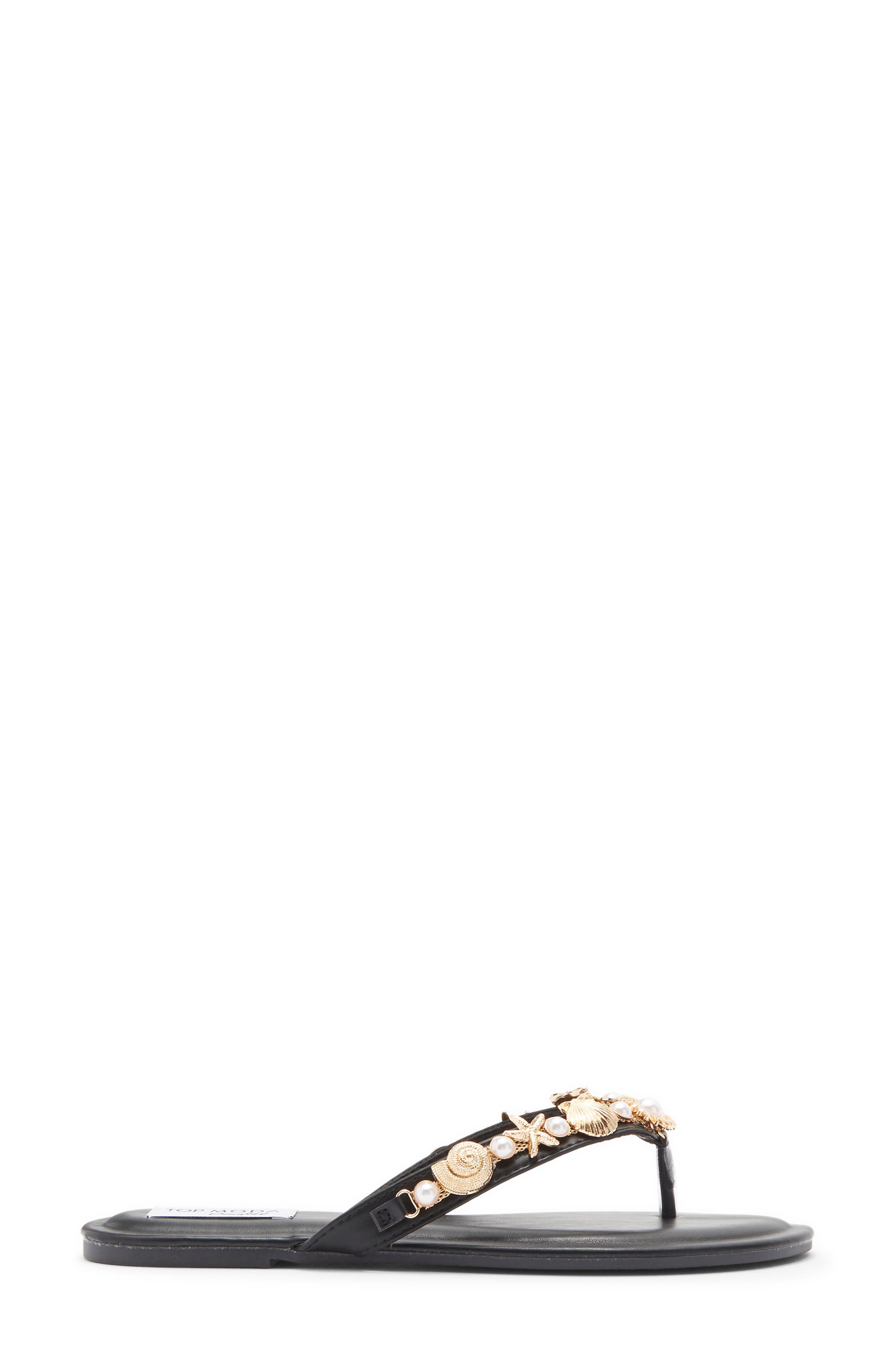 TOP MODA Robin Flip Flop, Alternate, color, Black Pu