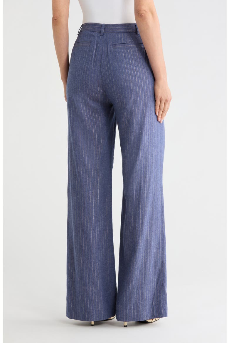 Livvy Straight Leg Pants, Alternate, color, WILD WIND/ GOLD PINSTRIPE