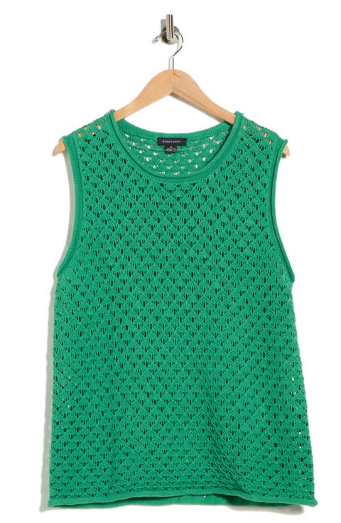 Open Stitch Sleeveless Cotton Sweater (Plus)