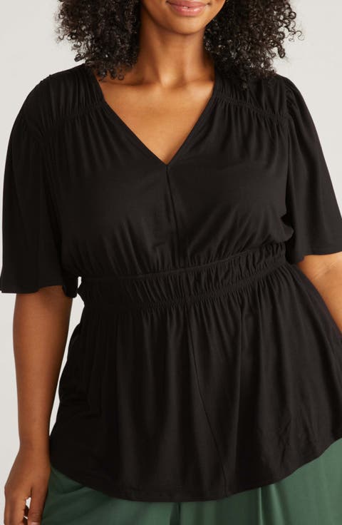 Liquid Jersey Peplum Top