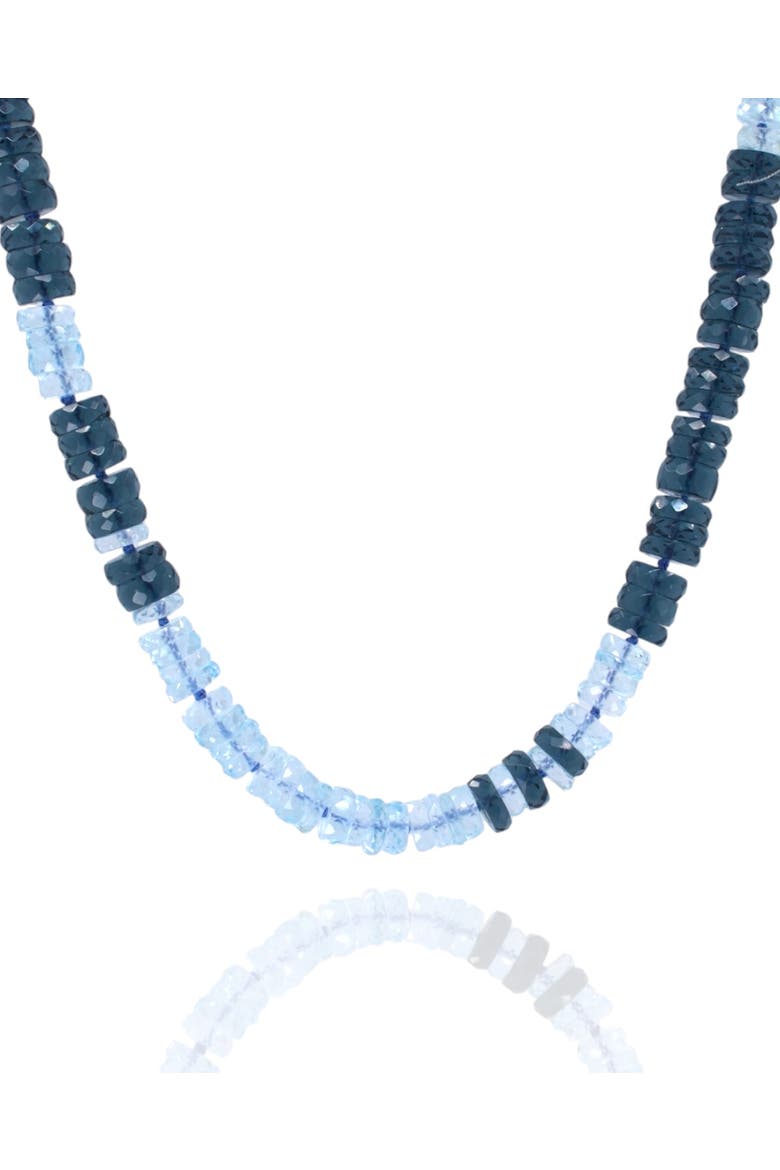 Faceted Gemstone Necklace - Topaz and Dark Blue Quartz, Main, color, 17-19"