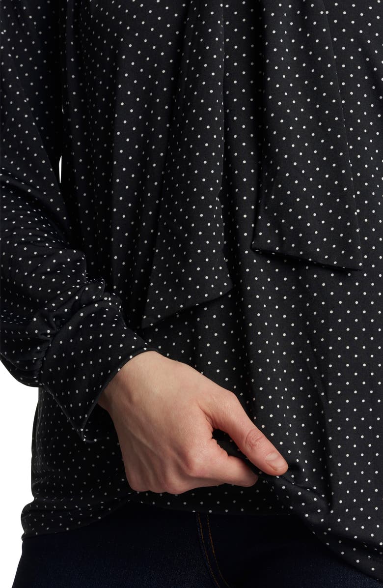 Everly Grey Vanessa Polka Dot Tie Neck Maternity/Nursing Top, Alternate, color, 