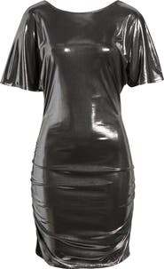 BOSS Orange Crystal Ruched Lamé Minidress