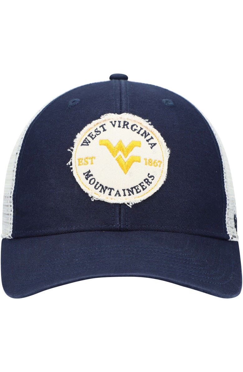 '47 Men's '47 Navy West Virginia Mountaineers Howell MVP Trucker Snapback Hat, Alternate, color,