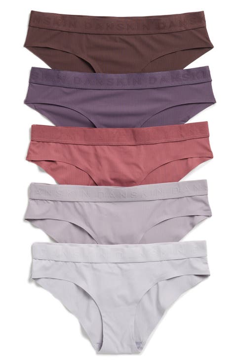 Assorted 5-Pack Bonded Microfiber Ribbed Hipster Briefs
