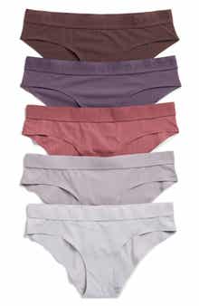 Danskin Assorted 5-Pack Bonded Microfiber Ribbed Hipster Briefs