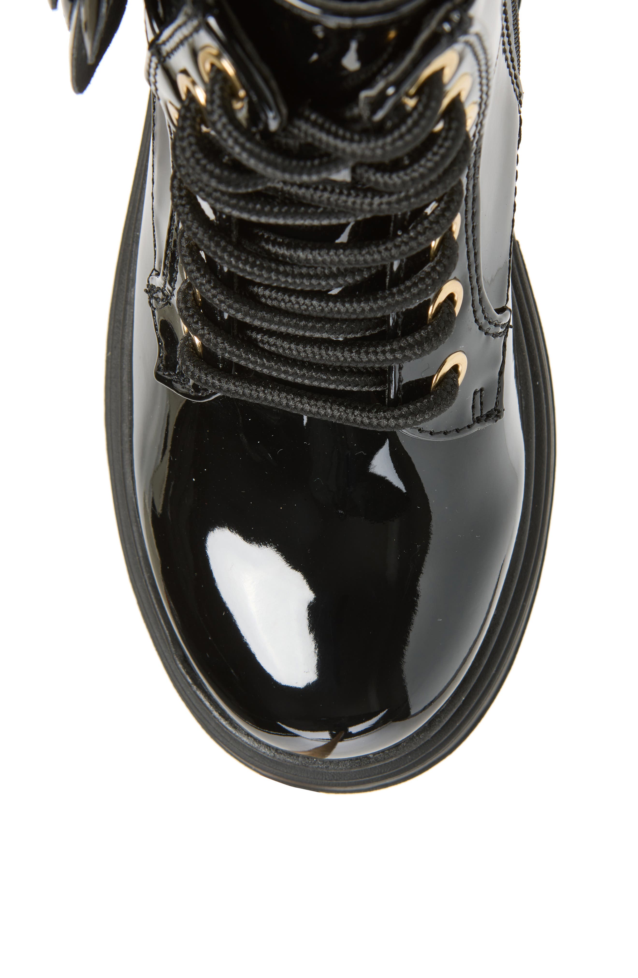 Kids' Caryl Faux Leather Boot, Alternate, color, BLACK PATENT