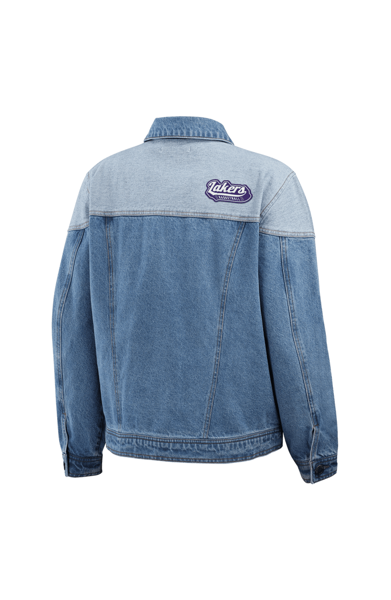 WEAR by Erin Andrews Women's WEAR by Erin Andrews Blue Los Angeles Lakers Full-Button Denim Jacket, Alternate, color, Blue