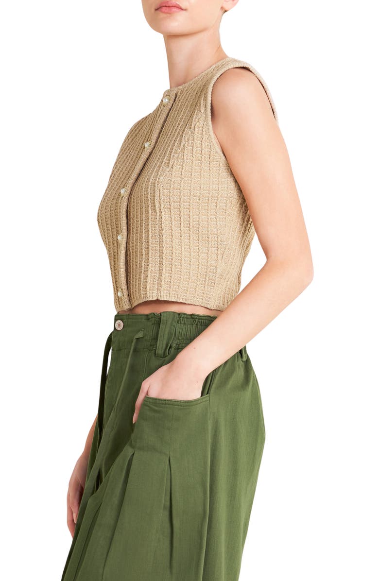FREEMARKET Ribbed Knit Sweater Tank, Alternate, color, Taupe