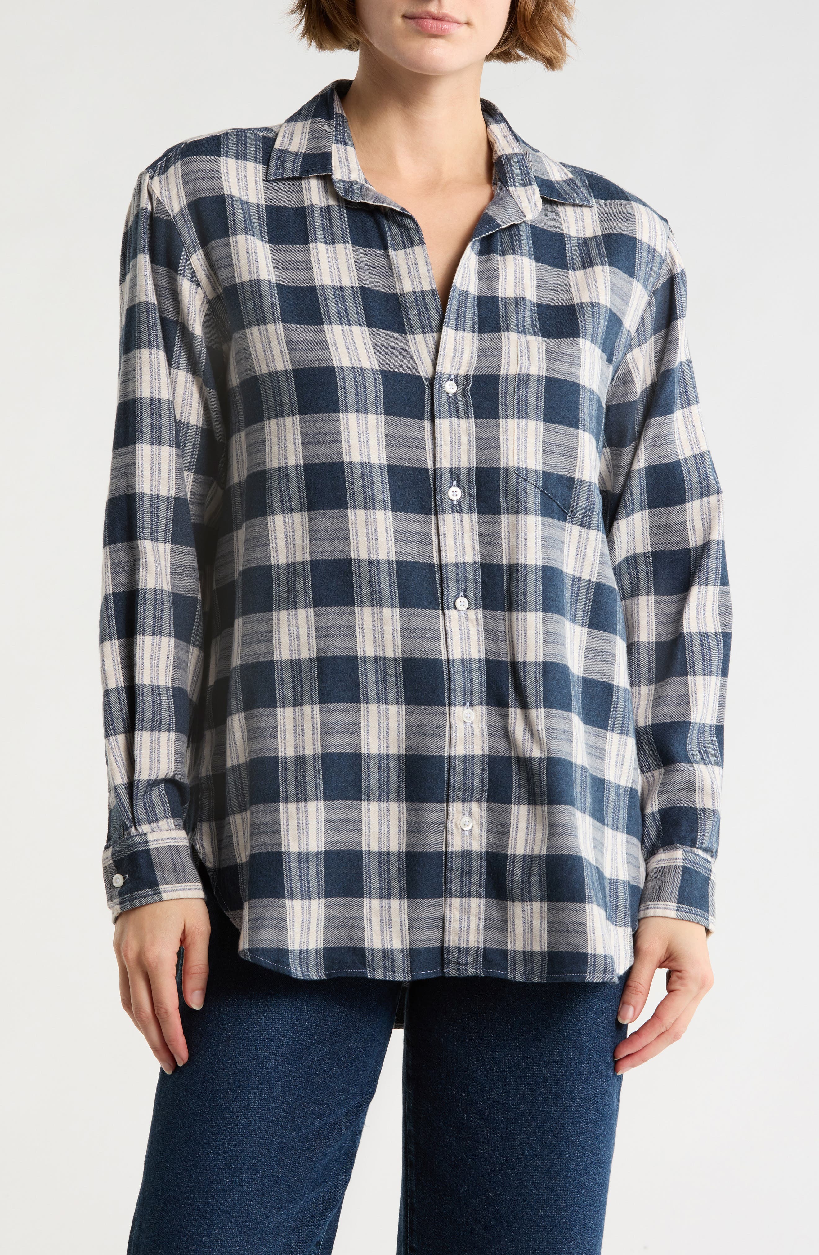 Frank & Eileen Joedy Plaid Boyfriend Button-Up Shirt